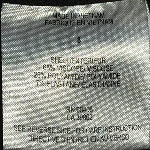 THEORY Black & Gray Space Dye Straight Leg Slit Hem Slacks Trouser Pants -EUC -8 - Picture 11 of 13